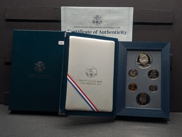 1990-S US Prestige Proof Set. Regular coins plus an Eisenhower Commemorative Silver Dollar. GEM in