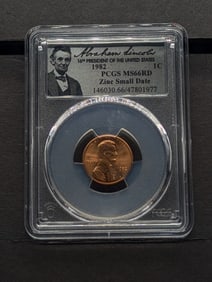 1982 Zinc Small Date Lincoln Memorial Cent - PCGS MS66 RD