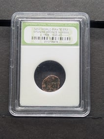 1608-1695 AD New World Pirate Era Spanish Bronze Nummis