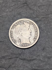 1909-O Barber Silver Dime