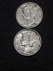 *Both AU+ - BETTER DATE - NICE TYPE COIN* 1923 & 1931-S Mercury Silver Dimes