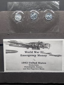 WWII Emergency Money - 1943 Lincoln Steel Cents in High Grade