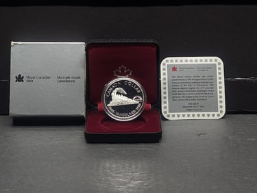 1986 PROOF Canadian 100th Anniv. Transcontinental Railroad Silver Dollar in OGP