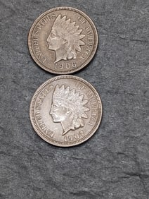 Lot of 2 Various Dated **AU** Indian Head Cents