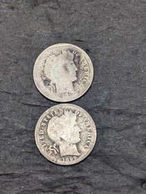 1899-S & 1893-O Barber Silver Dimes