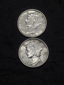 *Both AU+ - RARE IN HIGH GRADE* 1918 & 1931-S Mercury Silver Dimes