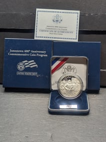 2007-P PROOF Jamestown 400th Anniv. Commem Silver Dollar in OGP w/ COA