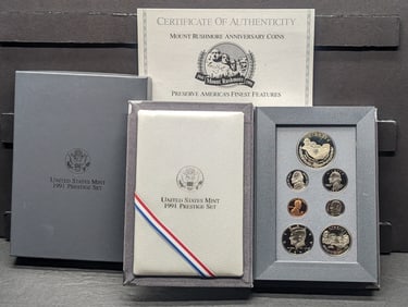 1991-S U.S. Mint Prestige Set in OGP w/ COA - Mount Rushmore Anniv.