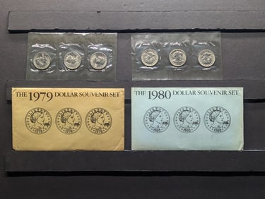 1979 & 1980 Susan B. Anthony Dollars - Souvenir Sets (2 PCS)