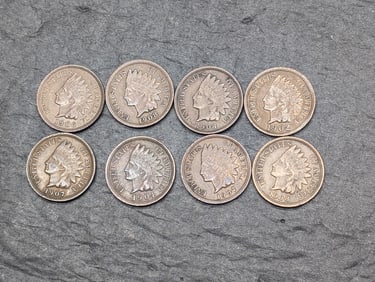 Lot of 8 Various Dated High Grade Indian Head Cents