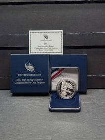 2012-P PROOF Star-Spangled Banner Commem Silver Dollar in OGP w/ COA