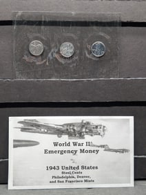 WWII Emergency Money - 1943 Lincoln Steel Cents in High Grade