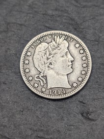 1914-D Barber Silver Quarter **VF - NICE CONDITION**