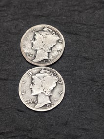 1916-P&S Mercury Silver Dimes w/ Strong Dates