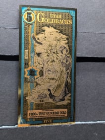 1/200th Troy Oz. 24k GOLD 2024 Utah $5 Gold back