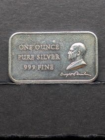 1 Oz. .999 FINE SILVER Eisenhower Designed Art Bar