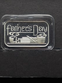 1 Oz. .999 FINE SILVER Father's Day Designed Art Bar