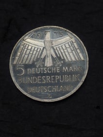 1975-F German 5 Silver Marks Coin