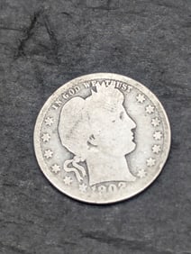 1902-S Barber Silver Quarter