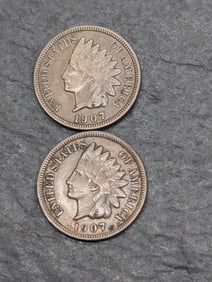 Lot of 2 Various Dated **AU** Indian Head Cents