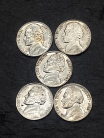 Lot of 5 High Grade War Nickels