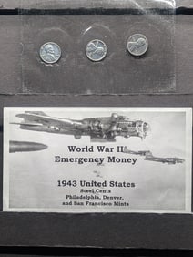 WWII Emergency Money - 1943 Lincoln Steel Cents in High Grade