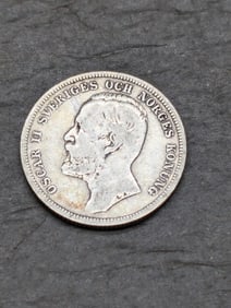 1901-EB Sweden 1 Silver Krona Coin (KM-760)