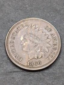 1866 Indian Head Cent - Semi-Key Date!