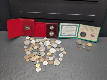 HUGE!! Grab Bag of Various World Coins & Tokens - Includes Lots of Silver!