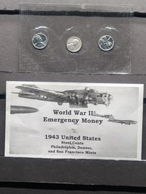 WWII Emergency Money - 1943 Lincoln Steel Cents in High Grade