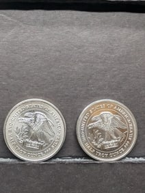 1/2 Troy Oz. Each .999 FINE SILVER Silver Trade Unit Designed Coins (2 PCS)