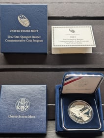 2012-P PROOF Star-Spangled Banner Commem Silver Dollar in OGP w/ COA
