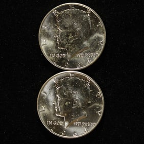 2-1964-D Kennedy Half Dollar. 90% Silver. UNC