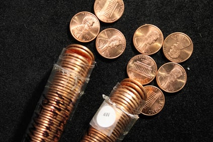 Roll of 50 1999P, Roll of 1999D GEM BU RED Lincoln Memorial Cents