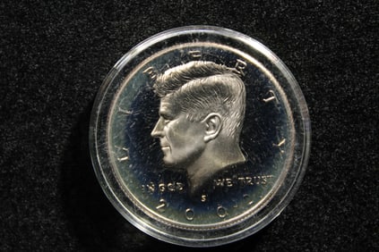 2002-S Proof Kennedy Half Dollar. In Capsule