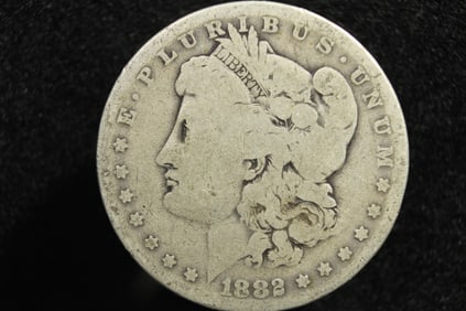 1882-O/S (O Over S) Key Date Morgan Silver Dollar.  Desirable Overdate.