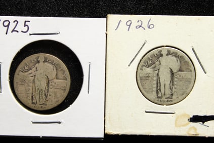 ( 2 coins)  1925- P 1926- P Standing Liberty Quarters