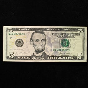 2021 $5 F.R. STAR REPLACEMENT NOTE - QI  03004623 * Minneapolis