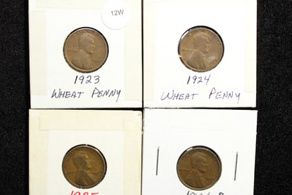 1923, 1924, 1925, 1926-D Lincoln Wheat Cents