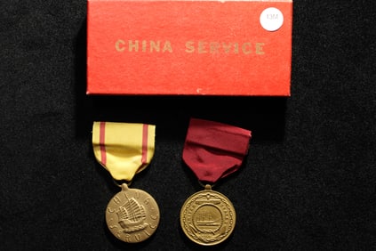 2 World War II Service Medals For U.S. Navy Service And China Service.