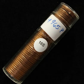 Tube 50 - 1965-P Lincoln Memorial Cents. GEM BU RED