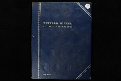 8 Buffalo Nickels in Whitman Buffalo Nickel Collection Book 1913-1938