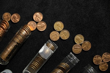 5 Partial Rolls of UNC Lincoln Memorial Cents; 1961, 1962, 1962D, 1963, 1963D