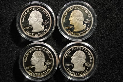 4-2009S Proof Washington US Territories Quarters. In Capsules