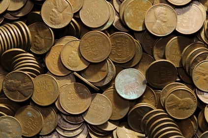 1,000 Circulated Wheat Pennies Varies Dates and Mint Marks