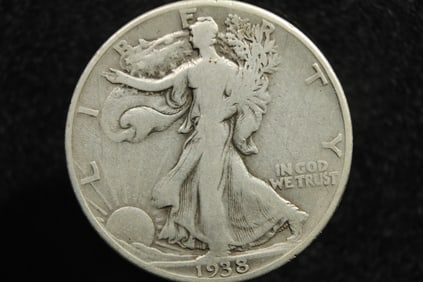1938-D Key Date Walking Liberty Half Dollar.