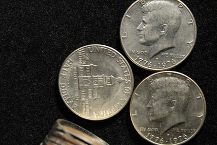 Roll of 20 1976D Bicentennial Kennedy Half Dollars. UNC