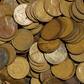 225 Lincoln Wheat Cents. Unsearched