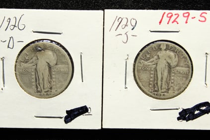 (2 coins) 1926 D 1929 S Standing Liberty Quarters