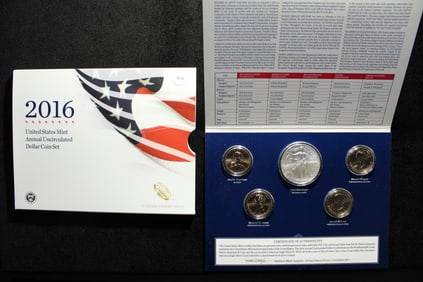 2016 US Mint Annual Uncirculated Dollar Coin Set ( 5 Coins)